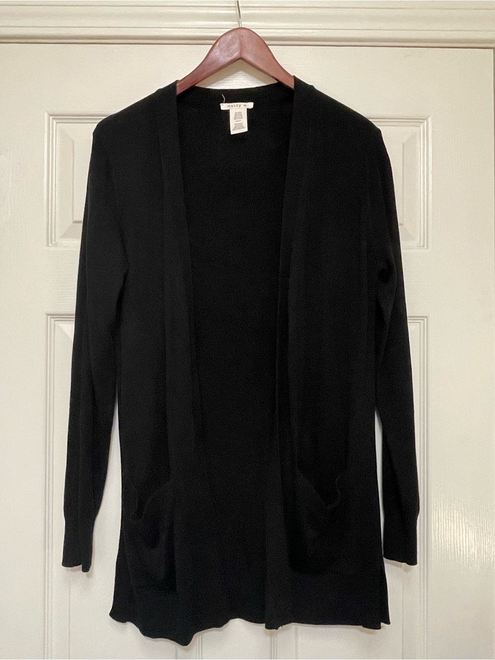 Matty M Black Open-Front Women's Cardigan
